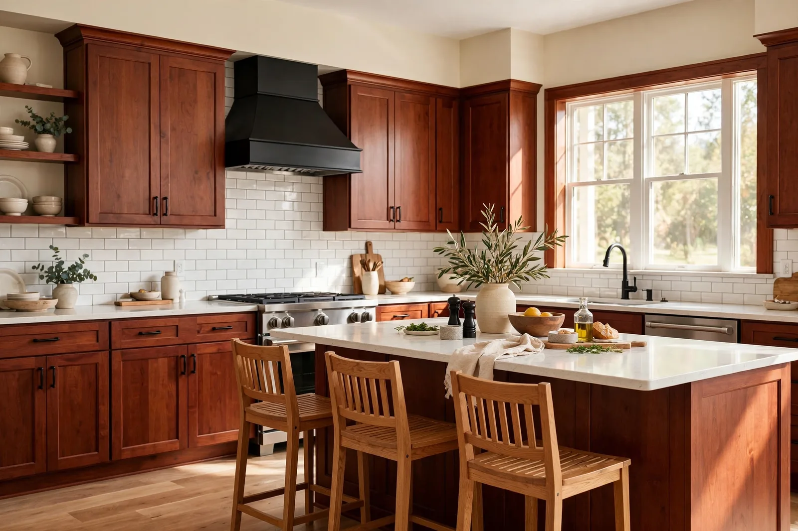 Paint Colors with Cherry Cabinets (That Actually Work)